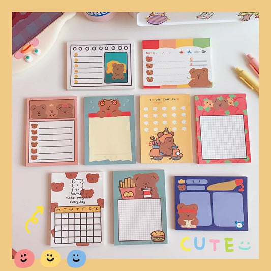 1PC Kawaii Bear Daily To Do Memo Pads