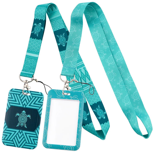 1PC Kawaii Sea Turtle ID Card Holder Lanyard