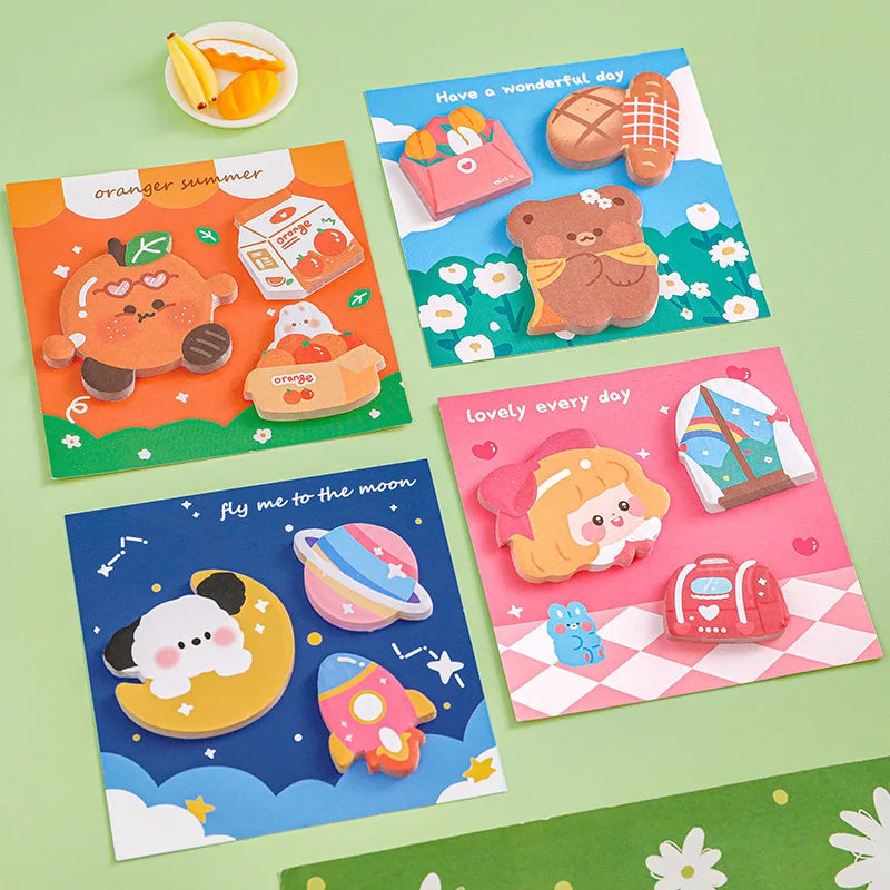 1PC Kawaii Travel Times Memo Pad Sticky Notes