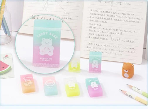 1PC Cute Bear and Ice Cream Rubber Eraser