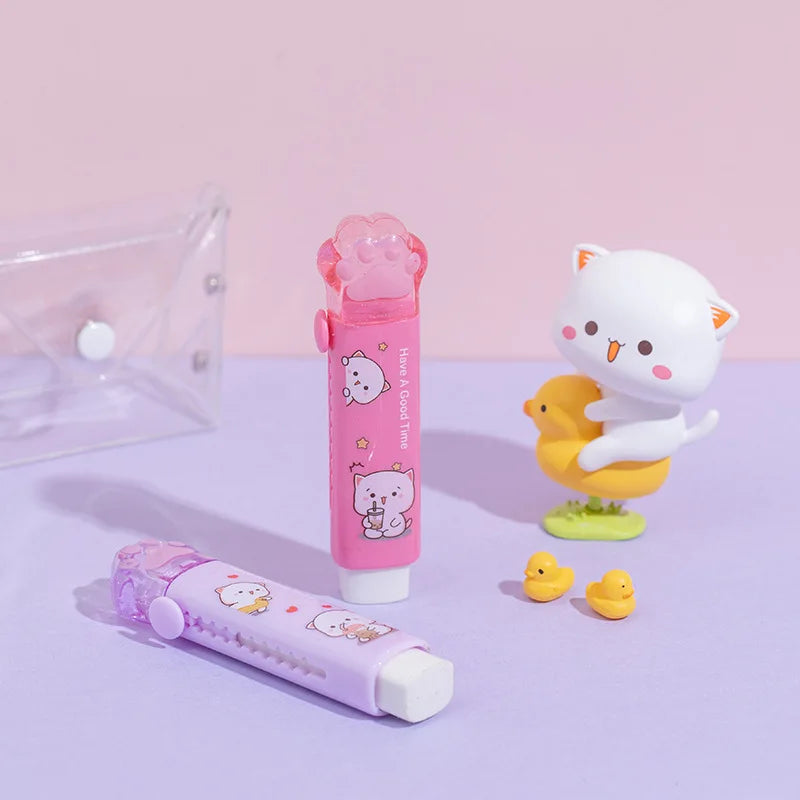 1PC Kawaii Push-Pull Cat Paw Eraser