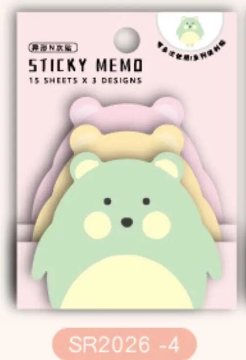 1PC Kawaii 3 Layers Animals Sticky Notes