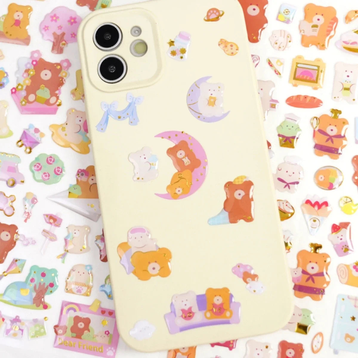 1PC Kawaii Happy Bear Journal Stickers