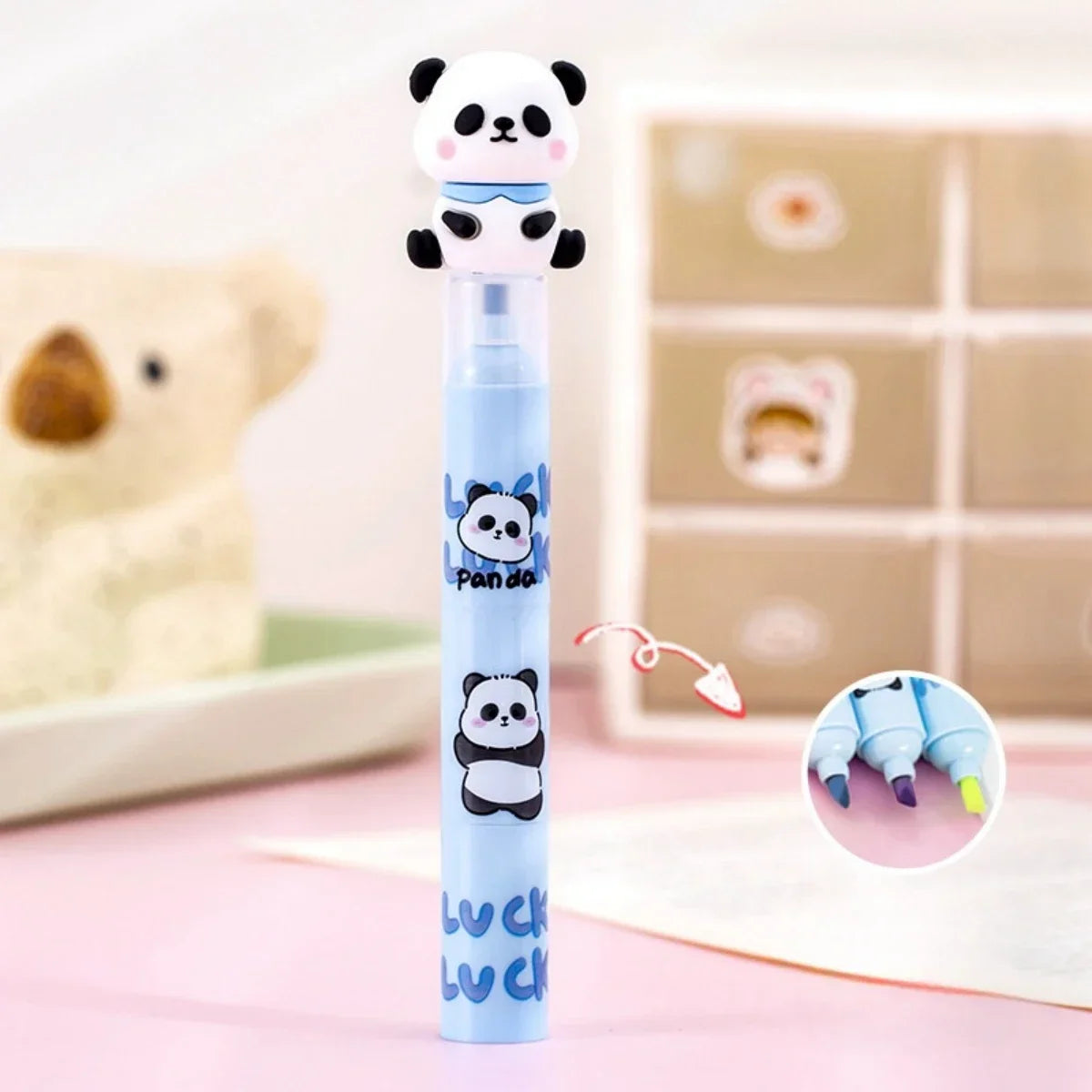 4PC Kawaii Panda 3 Layer Highlighters