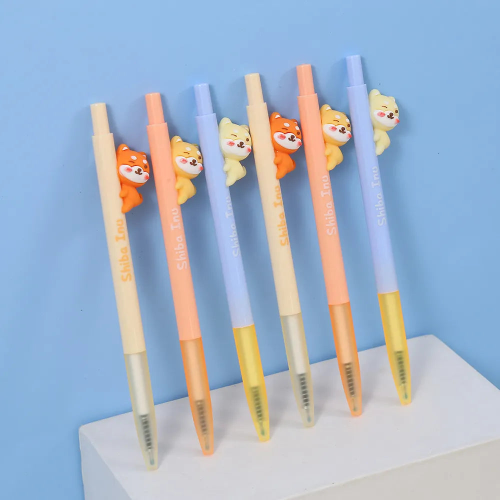 3PC Cute Shiba Inu Mechanical Gel Pen