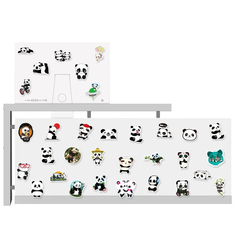 50PC Cute Panda Journal Stickers