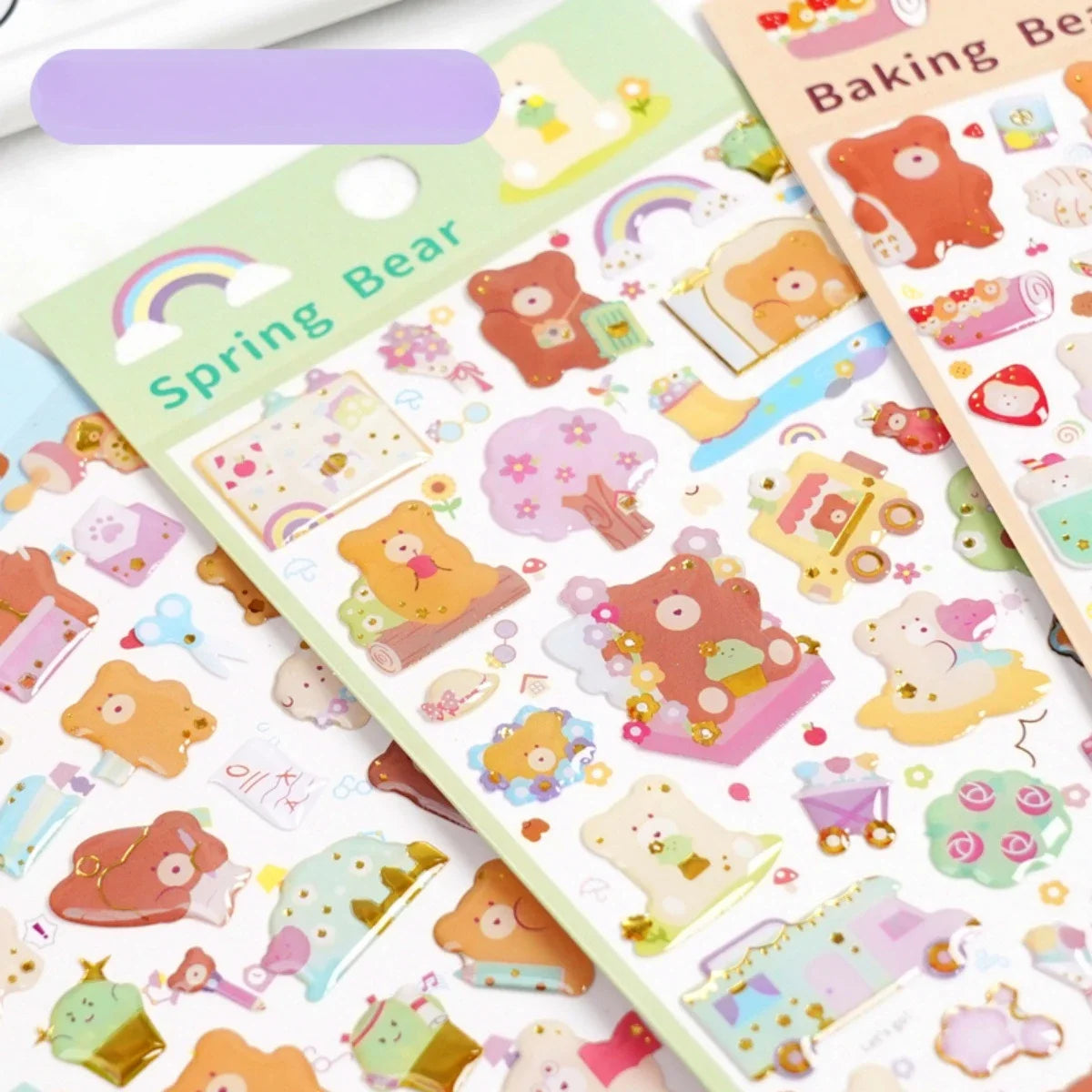 1PC Kawaii Happy Bear Journal Stickers