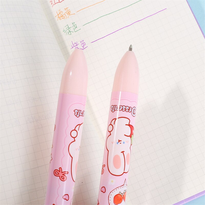 2PC Kawaii Strawberry Rabbit 6 Colors Ballpoint Pen-my kawaii office
