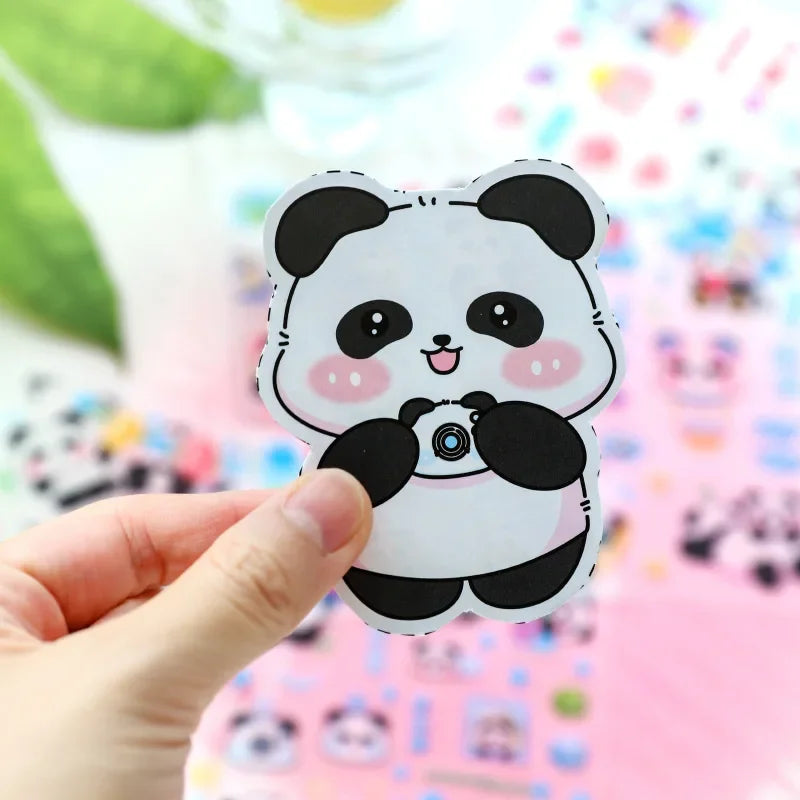 1 Set Kawaii Panda PET Frosted Stickers