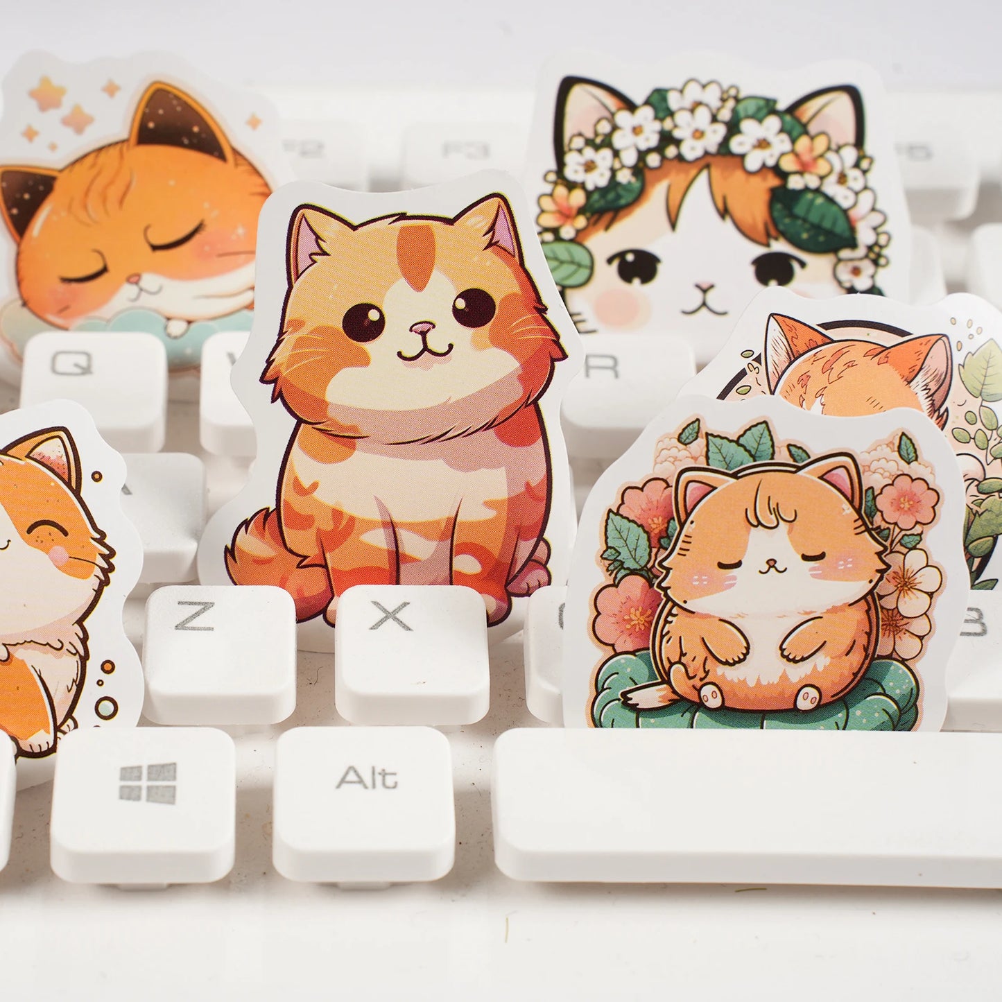 30PC Kawaii Orange Cat Stickers