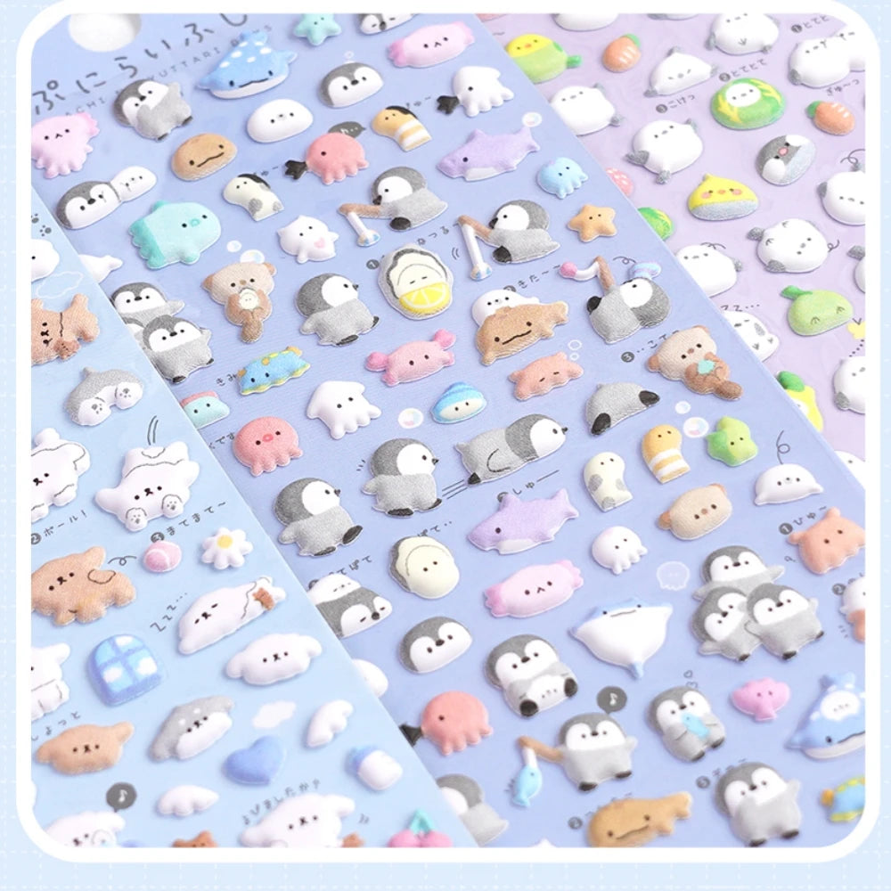 1PC Kawaii Mini Animals 3D Puffy Stickers