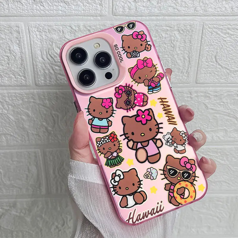 1PC Kawaii Sanrio Hawaii Hello Kitty Phone Case For iPhone