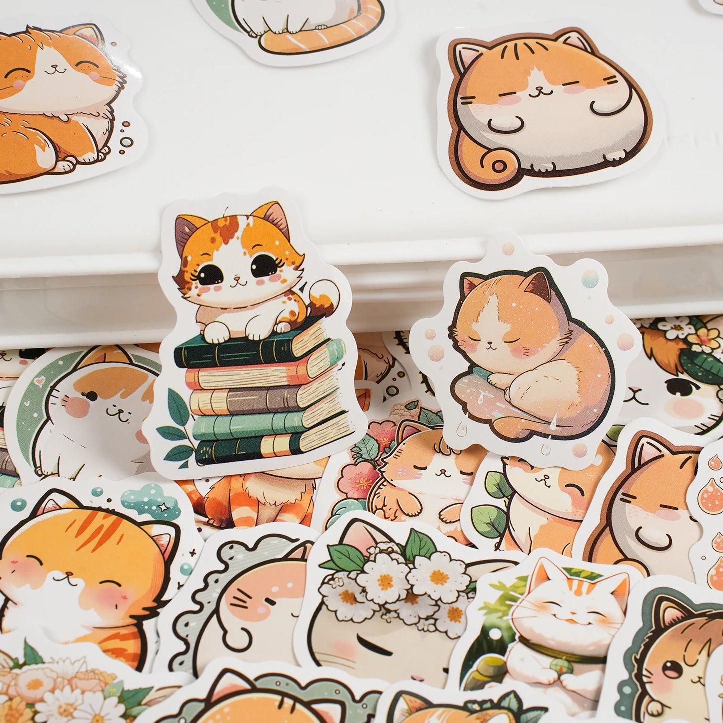 30PC Kawaii Orange Cat Stickers