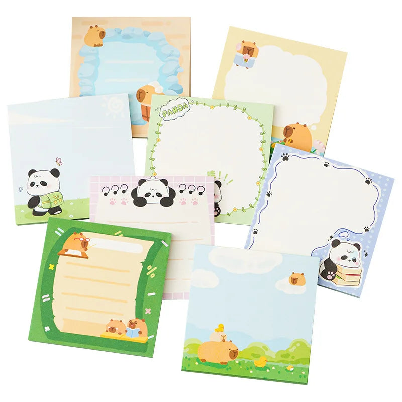 4PC Cute Panda Capybara Memo Pad