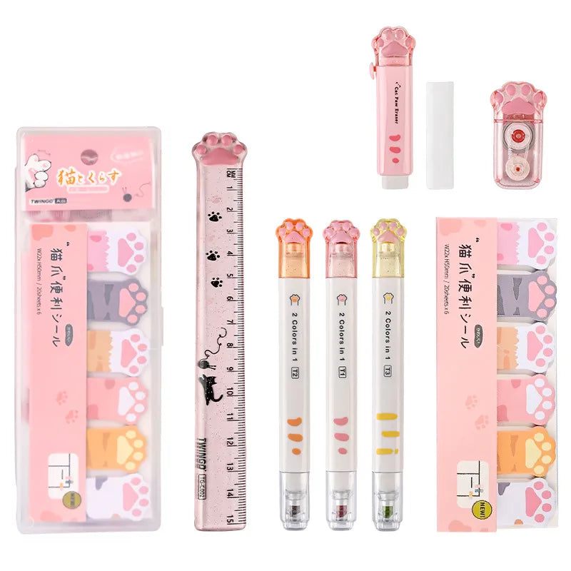 1PC Kawaii Cat Claw Deluxe Stationery Set