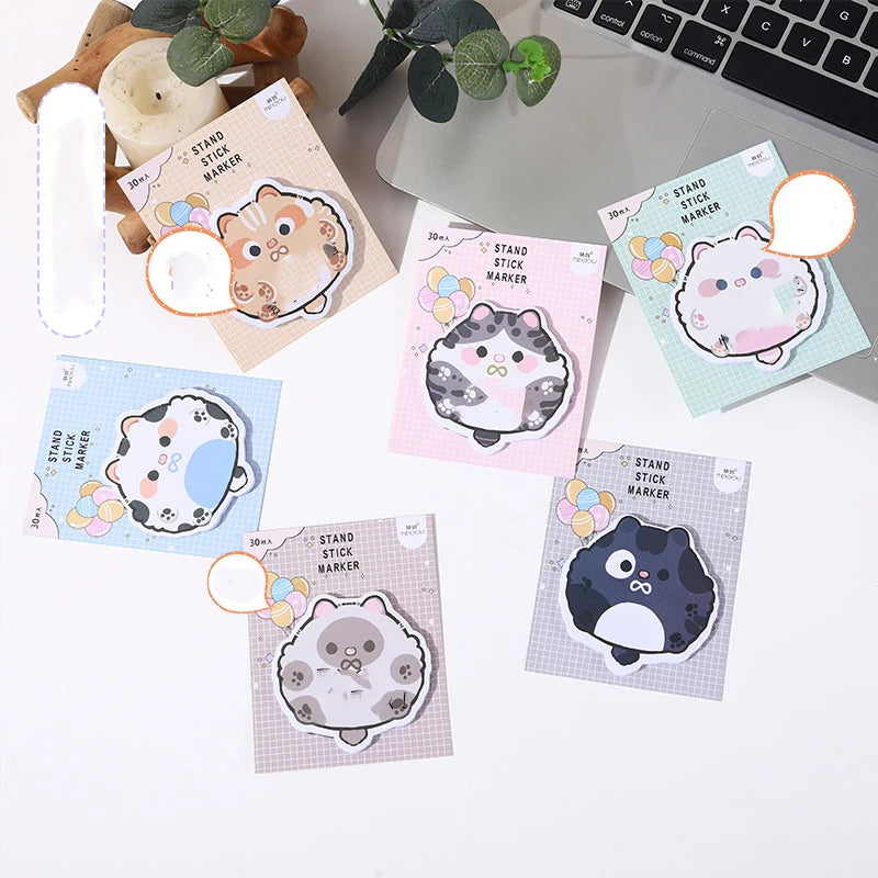 1PC Kawaii Chubby Cat Memo Pad Sticky Notes