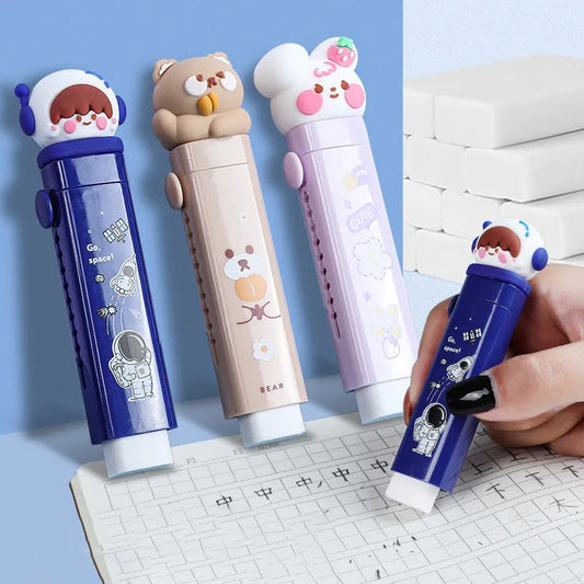 1PC Kawaii Bear Rabbit Retractable Eraser