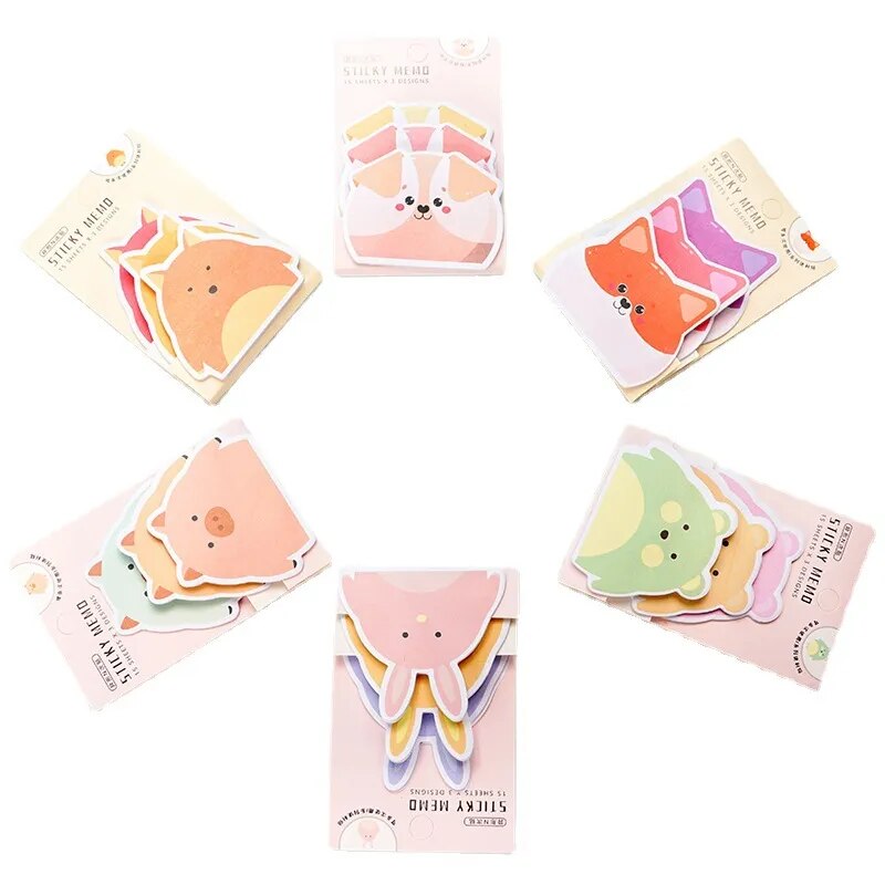 1PC Kawaii 3 Layers Animals Sticky Notes