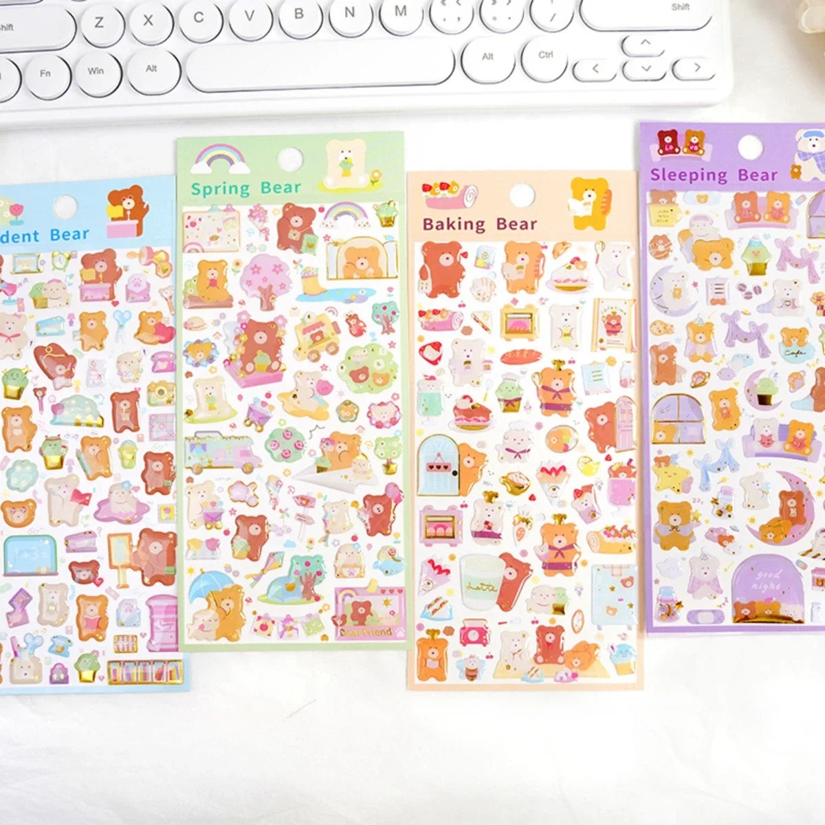 1PC Kawaii Happy Bear Journal Stickers