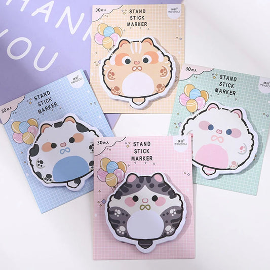 1PC Kawaii Chubby Cat Memo Pad Sticky Notes