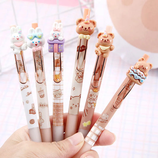 4PC Kawaii Party Bear Rabbit 3D Mechanical Gel Pen