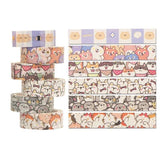 18PC Kawaii Animals Face Washi Tape Set