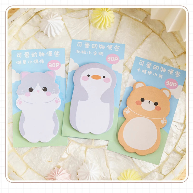 1 to 6PC Kawaii Animal Friends Memo Pad Sticky Notes