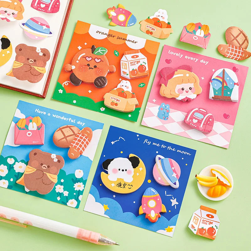 1PC Kawaii Travel Times Memo Pad Sticky Notes