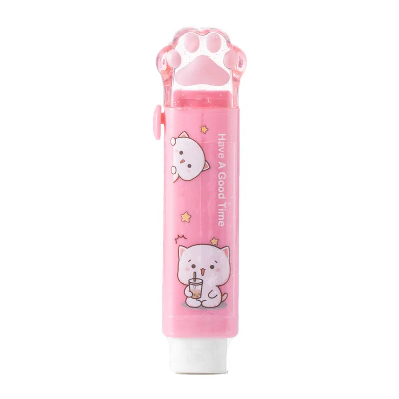 1PC Kawaii Push-Pull Cat Paw Eraser