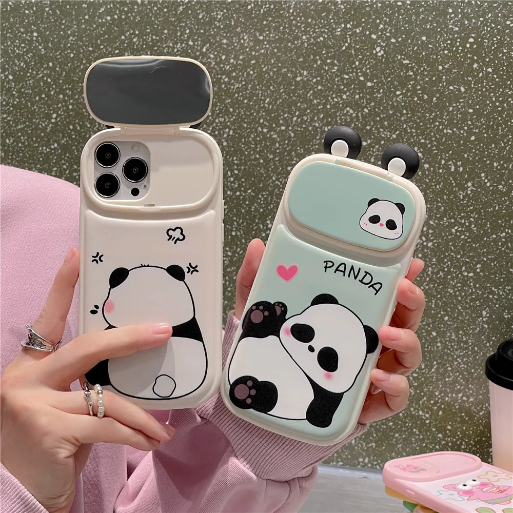 1PC Kawaii 3D Funny Panda Antenna Phone Case For iPhone