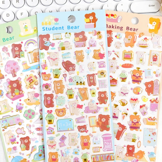 1PC Kawaii Happy Bear Journal Stickers