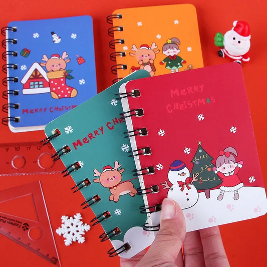 4PC Kawaii Christmas Mini Spiral Notebook