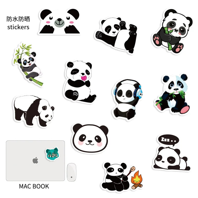 50PC Cute Panda Journal Stickers