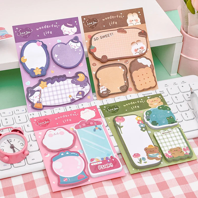 1PC Kawaii Wonderful Life Animals Memo Pad Sticky Notes