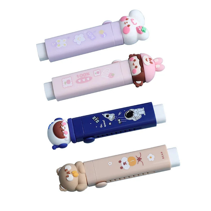 1PC Kawaii Bear Rabbit Retractable Eraser