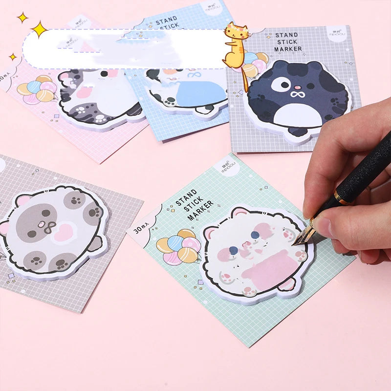 1PC Kawaii Chubby Cat Memo Pad Sticky Notes