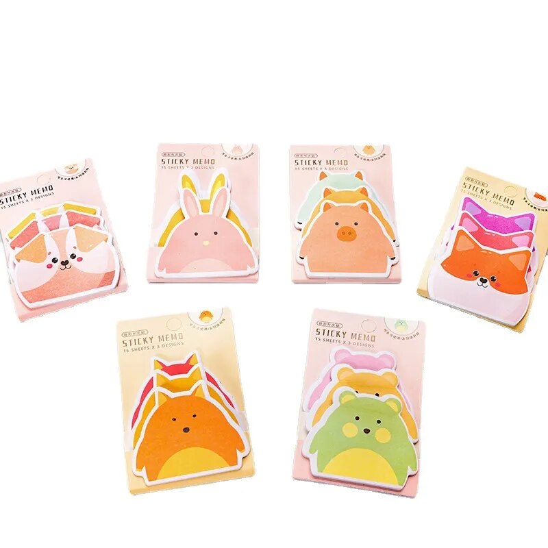 1PC Kawaii 3 Layers Animals Sticky Notes