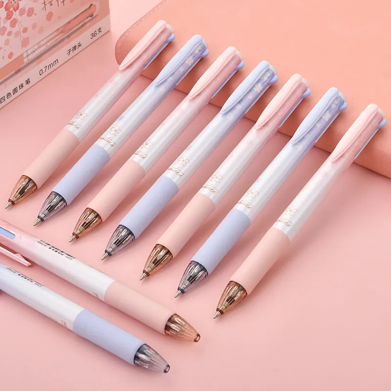 2PC Cute Cherry Blossoms 4 Colors Ballpoint Pen-my kawaii office