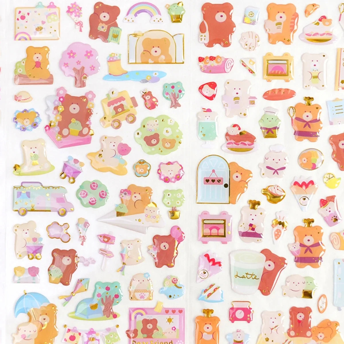 1PC Kawaii Happy Bear Journal Stickers