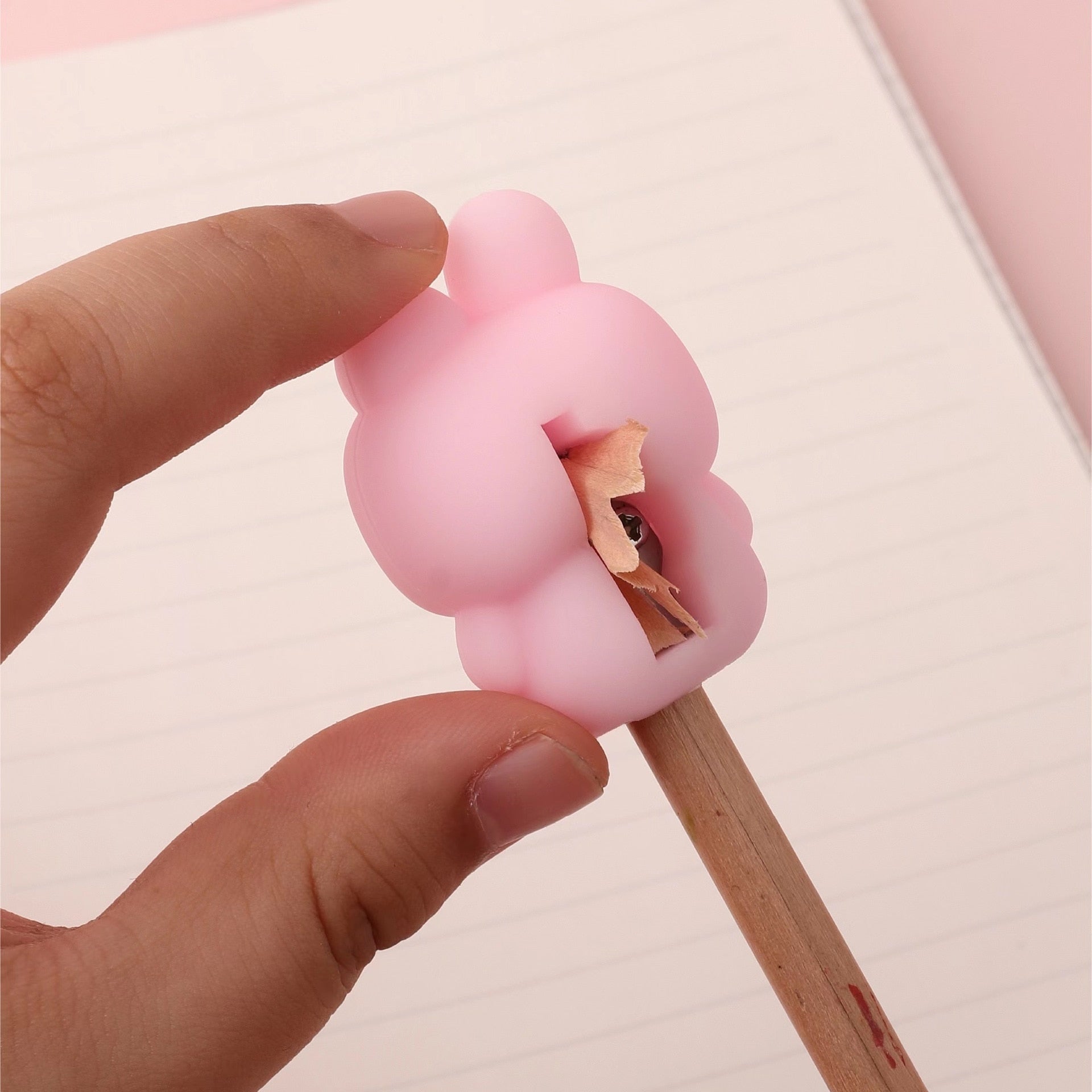 1PC Kawaii Pink Sakura Rabbit Pencil Sharpener