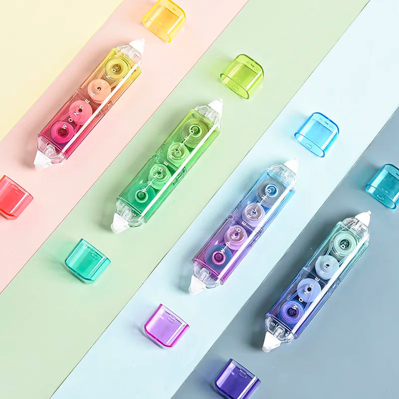 1PC Kawaii Gradient Color 2 in 1 Correction Glue Tape