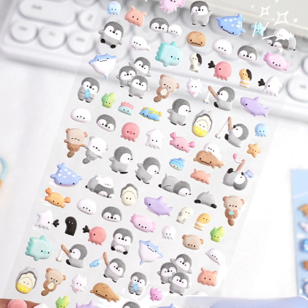1PC Kawaii Mini Animals 3D Puffy Stickers