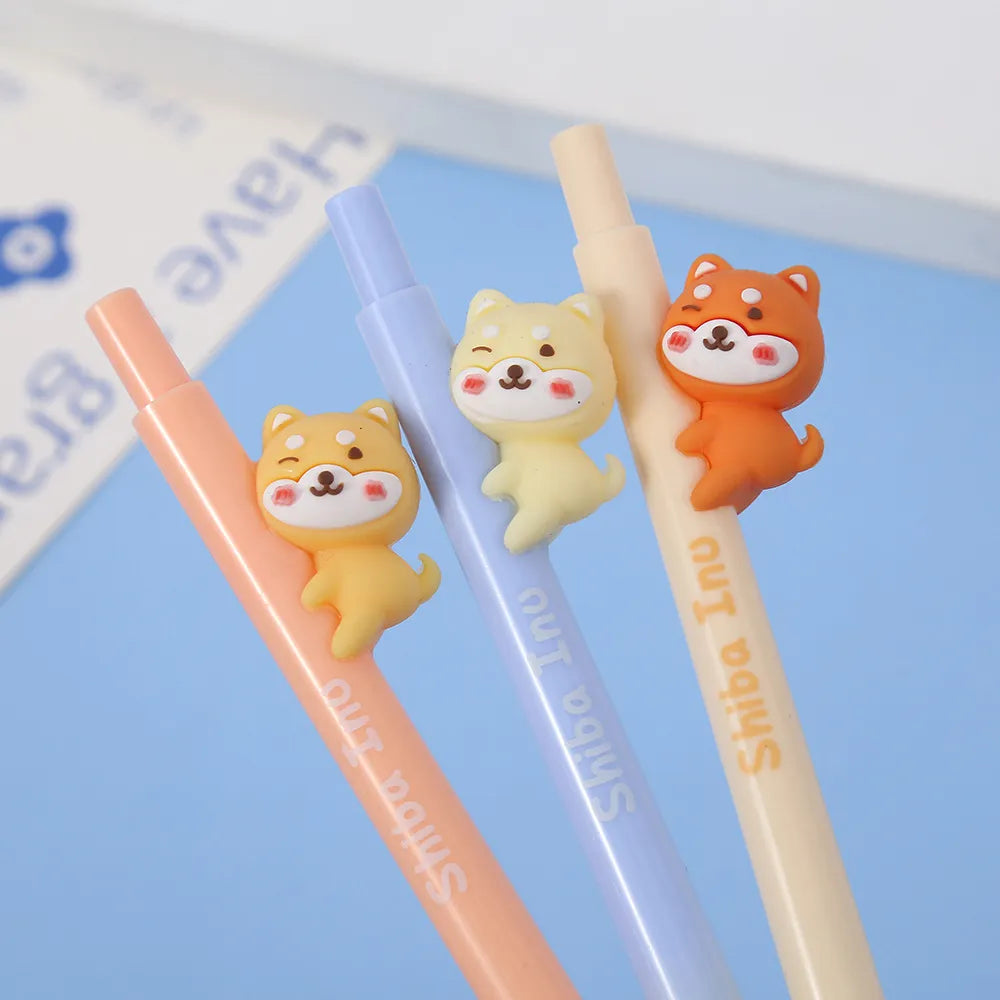 3PC Cute Shiba Inu Mechanical Gel Pen