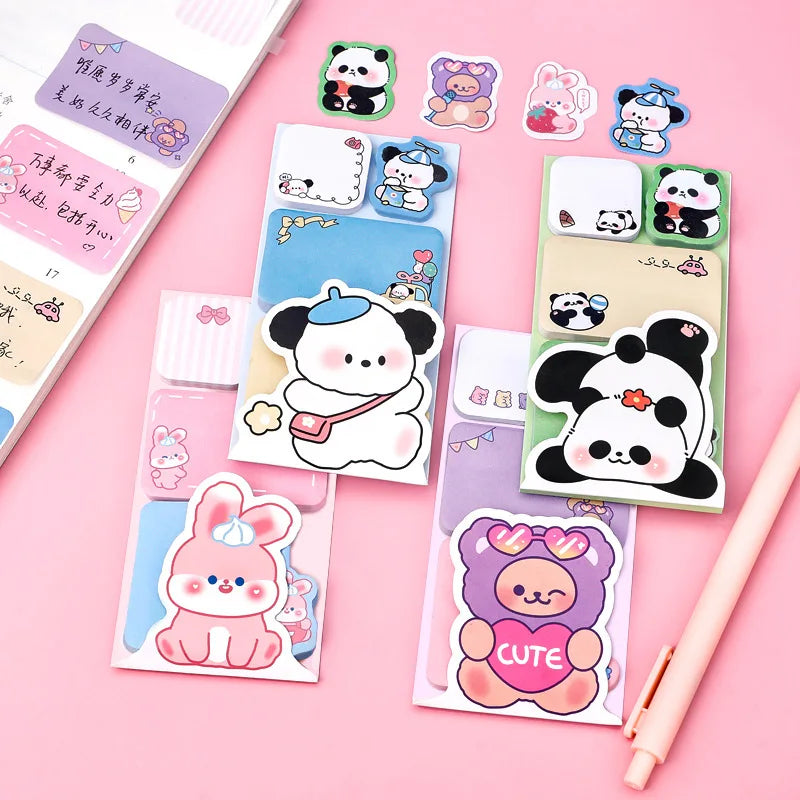 1PC Kawaii Panda Rabbit Memo Pad Sticky Notes