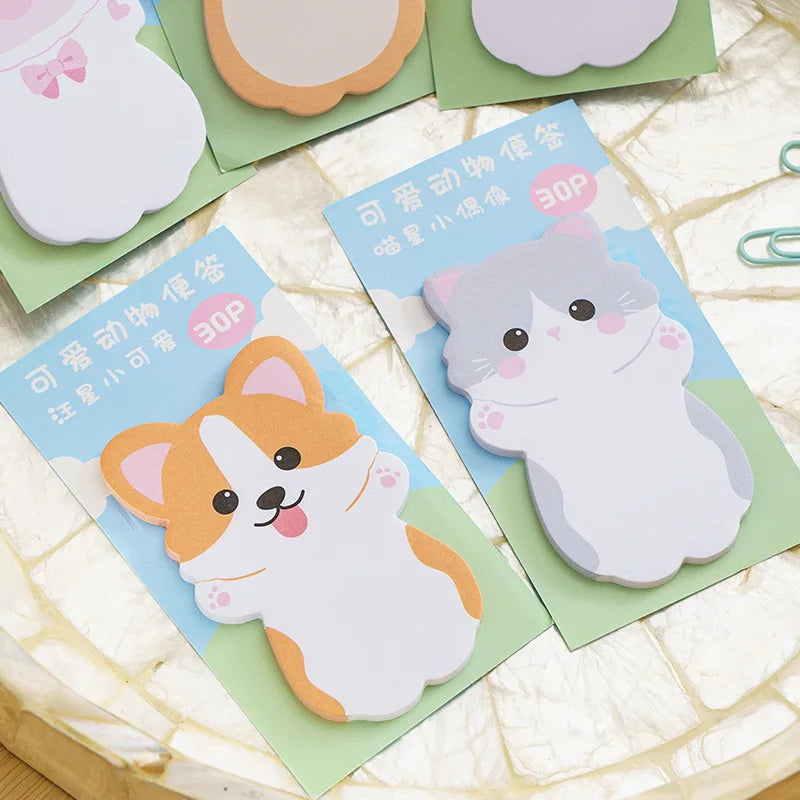 1 to 6PC Kawaii Animal Friends Memo Pad Sticky Notes