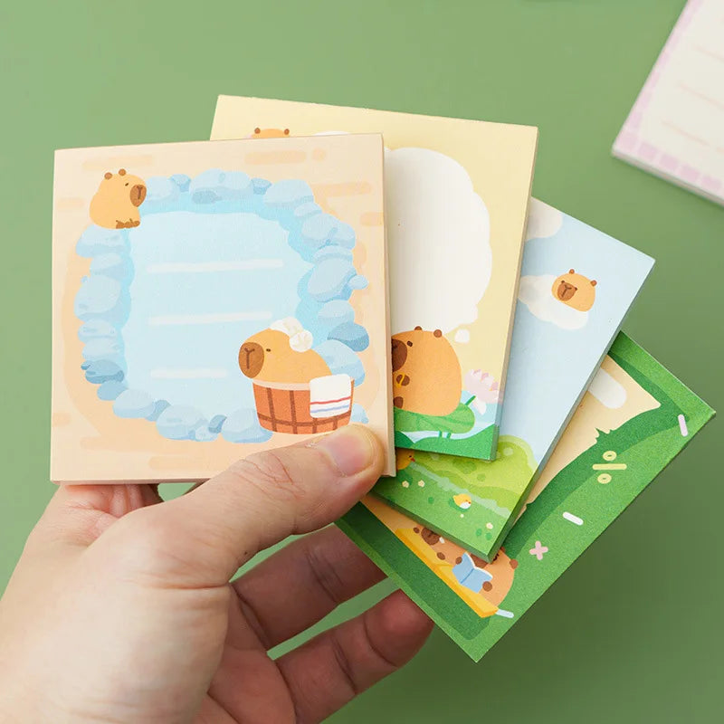 4PC Cute Panda Capybara Memo Pad