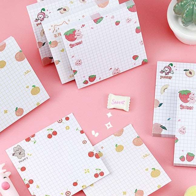 1PC Kawaii Animals And Fruits Sticky Notes Memo Pad