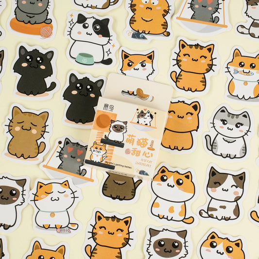 46PC Cute Cat Decorative Stickers