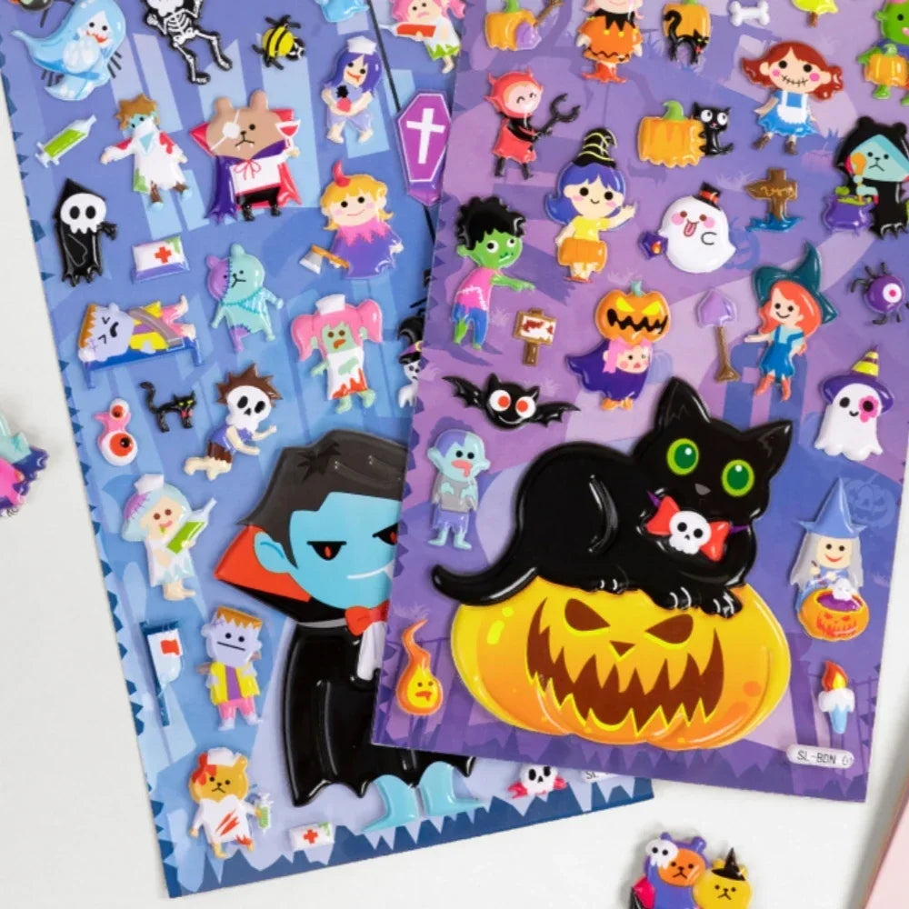 4PC Cool Halloween Ghost Party 3D Puffy Stickers