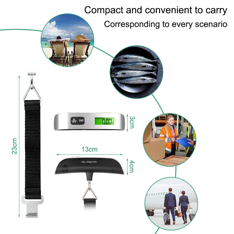 1PC Portable Digital Hanging Travel Luggage Scale